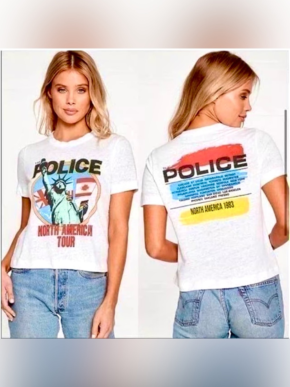 Chaser The Police North American 1983 Tour Graphic Band T-shirt- Medium